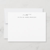 Modern Script Swash Monogram Couple Stationer