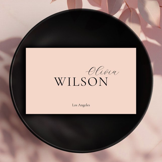 Modern Script Typografy Blush Pink Beruflich Visitenkarte (Von Creator hochgeladen)