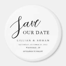Modern Script Typografy Save the Date Magnet