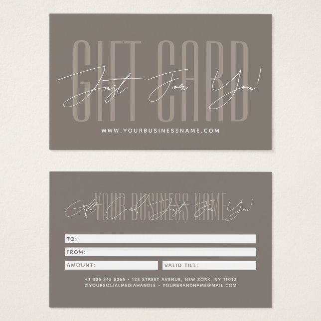 Modern script typography business gift card  (Vorne & Hinten)