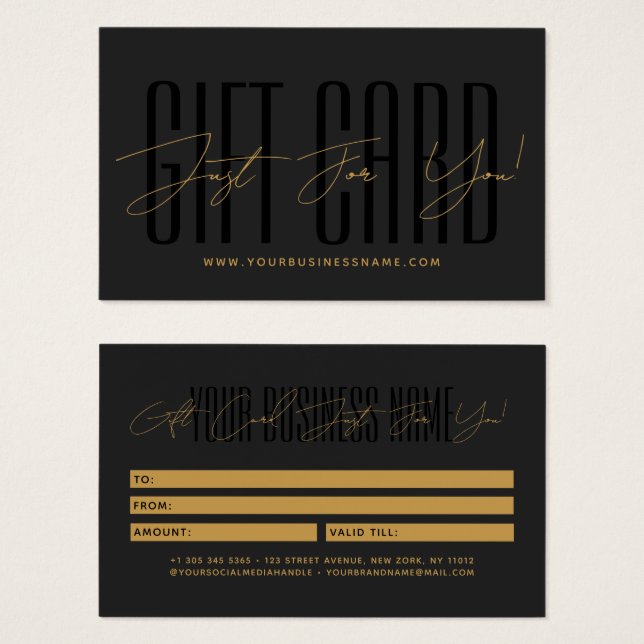 Modern script typography business gift card  (Vorne & Hinten)