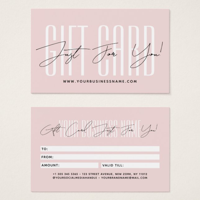 Modern script typography business gift card  (Vorne & Hinten)