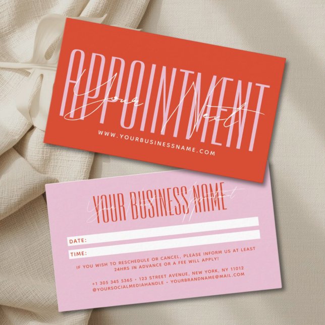Modern script typography professional reminder terminkarte (Your next appointment reminder card)