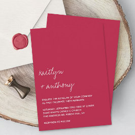 Modern Script Viva Magenta Minimalistic Wedding Einladung