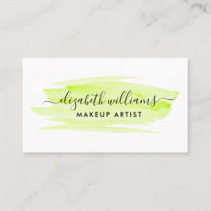 Modern Script Watercolor Pinselstrich Lime Visitenkarte