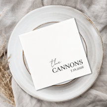 Modern Script Wedding Personalized Name Date