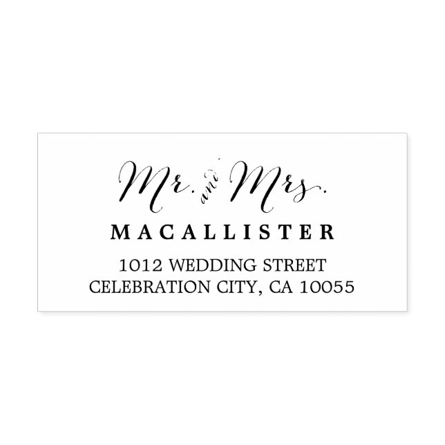 Modern Script Wedding Self Inking Briefmarke Permastempel (Design)