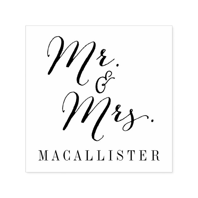 Modern Script Wedding Self Inking Briefmarke Permastempel (Design)