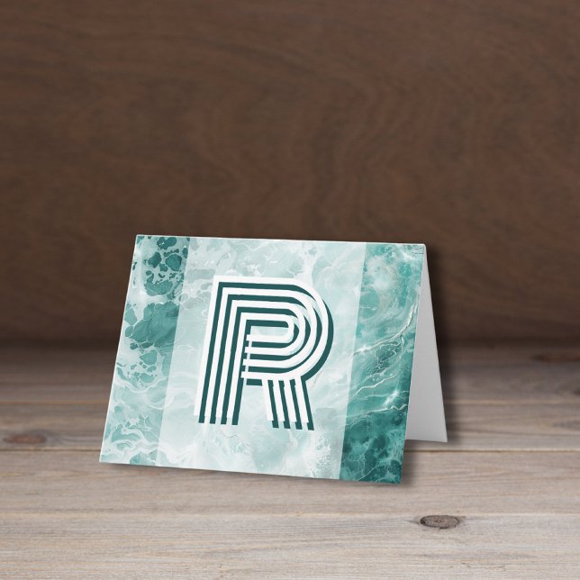 Modern Seafoam Silver Wedding Color Monogram (Von Creator hochgeladen)
