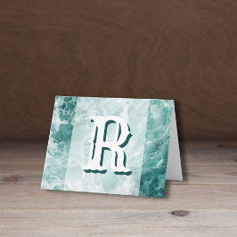 Modern Seafoam Silver Wedding Color Monogram