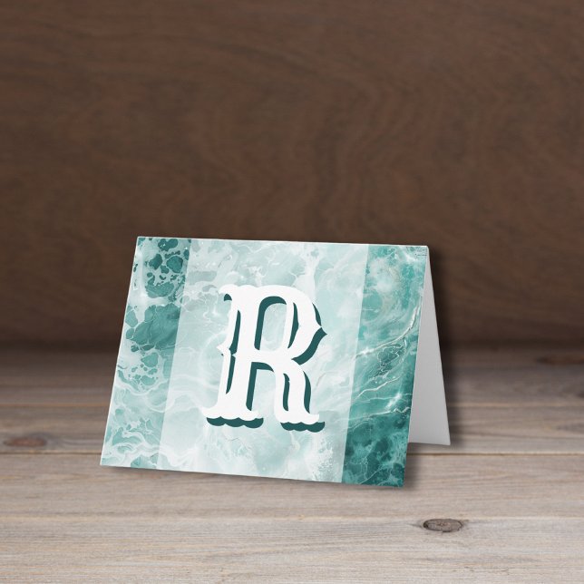 Modern Seafoam Silver Wedding Color Monogram (Von Creator hochgeladen)