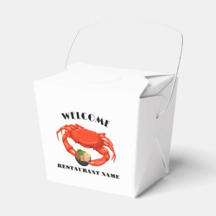 Modern Seafood Willkommen roter Krabben-Ramen-Logo Geschenkschachtel