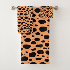 Modern Seamless Wild Safari Cat Animal Print Badhandtuch Set