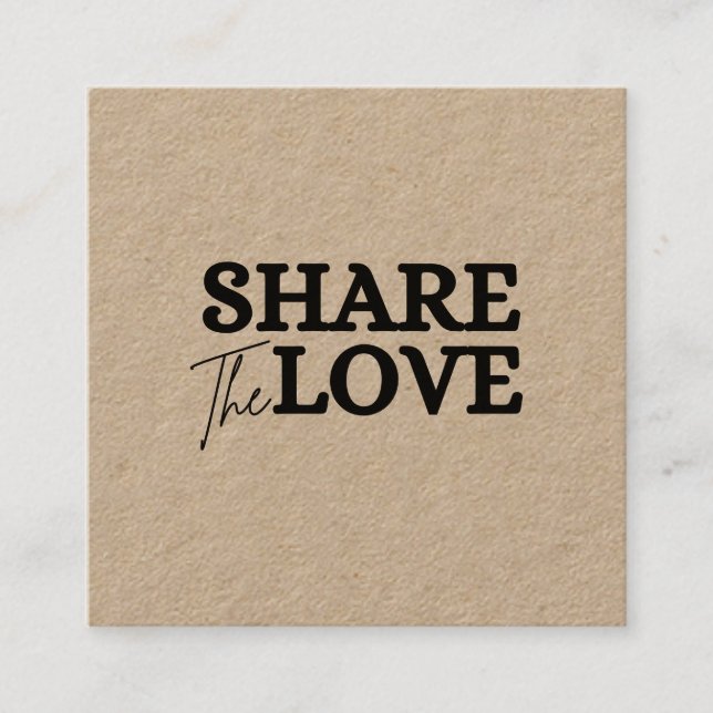 Modern Share the Liebe kraft bezeichnen einen Freu Empfehlungskarte (Vorderseite)
