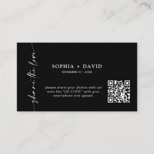 Modern Share The Love QR Code Carte Mariage Photos