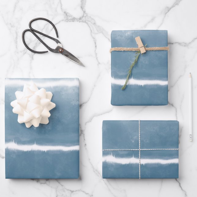 Modern Shibori Ombre Retro Gefärbte Krawatte Hippi Geschenkpapier Set (Vorderseite)