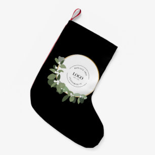 Modern Sie Ihr Firmenlogo hier Grün Schwarz Kleiner Weihnachtsstrumpf