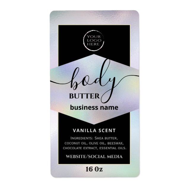 Modern Sie Ihr Logo Holografie-Drehbuch Butter (Vorne)