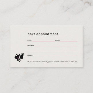 Modern Silhouette Pet Sitting Dog Cat Logo Terminkarte
