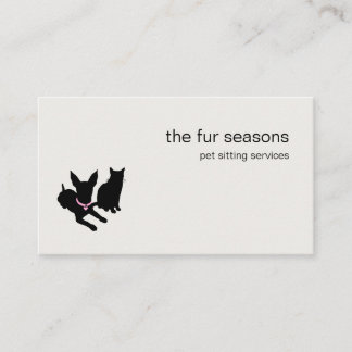Modern Silhouette Pet Sitting Dog Cat Logo Visitenkarte