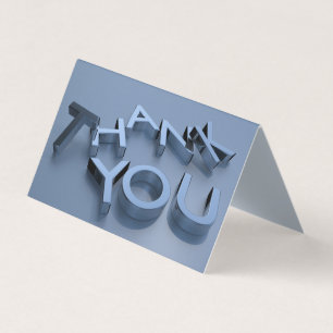 Modern Silver Blue Mini Dankeschön Karten