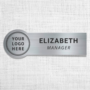Modern-Silver-Business-Firmenlogo Namensschild