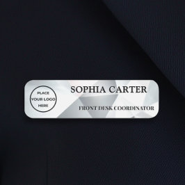 Modern Silver Geometric Name Badge Custom Namensschild