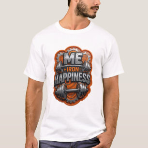 Modern Silver ME IRON HAPPINESS Custom T-Shirt
