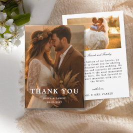 Modern Simple 2 Photo Wedding Dankeskarte