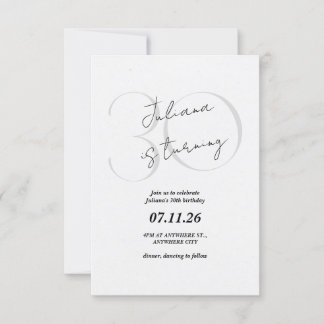 Modern, Simple 30th Birthday Invitation