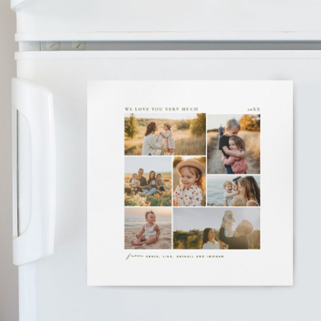 Modern Simple 7 Photo Collage Christmas Magnetkarte (Von Creator hochgeladen)