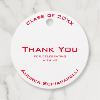 Modern Simple Abschluss Red Vielen Dank Geschenkanhänger