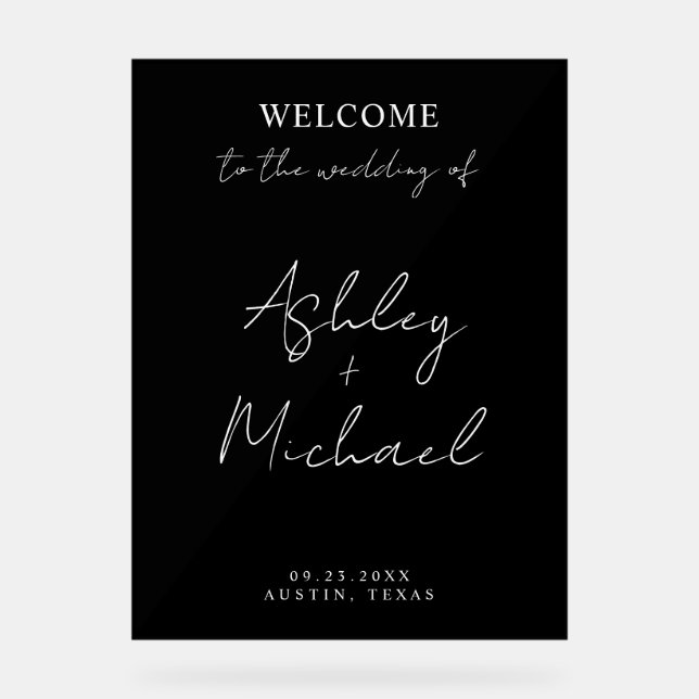 Modern Simple Acrylic Wedding Welcome Sign (Recto)