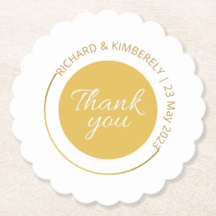 Modern Simple Add Couple Name Date Danke Papa Untersetzer