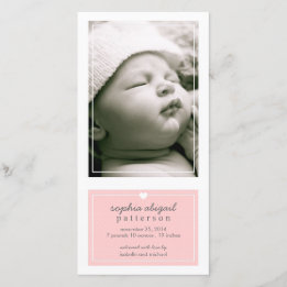 Modern Simple Baby Girl Geburtserklärung Pink Ankündigung