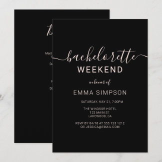 Modern Simple Bachelorette Weekend Einladung
