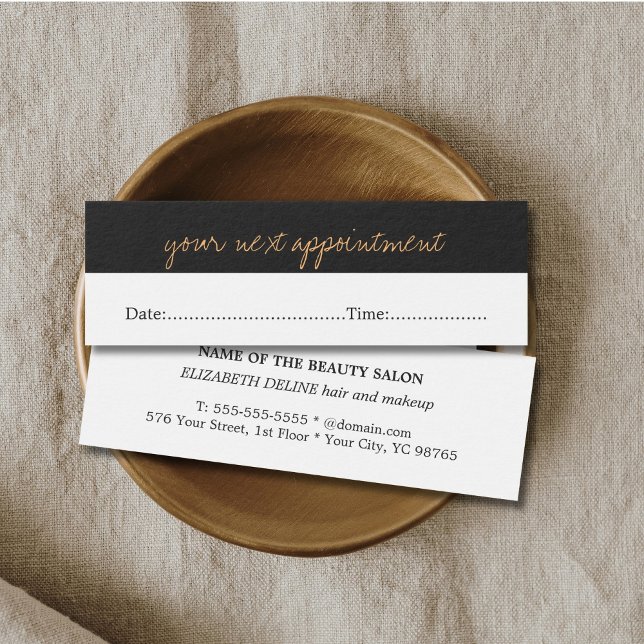 Modern Simple Beauty Salon Appointment Card (Von Creator hochgeladen)