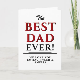 Modern Simple Best Vater Red Typografy Vatertag Karte