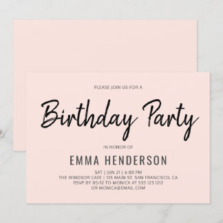 Modern Simple Birthday Party Einladung