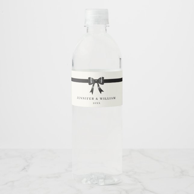 Modern Simple Black Bow Personalized water bottle  (Vorderseite)
