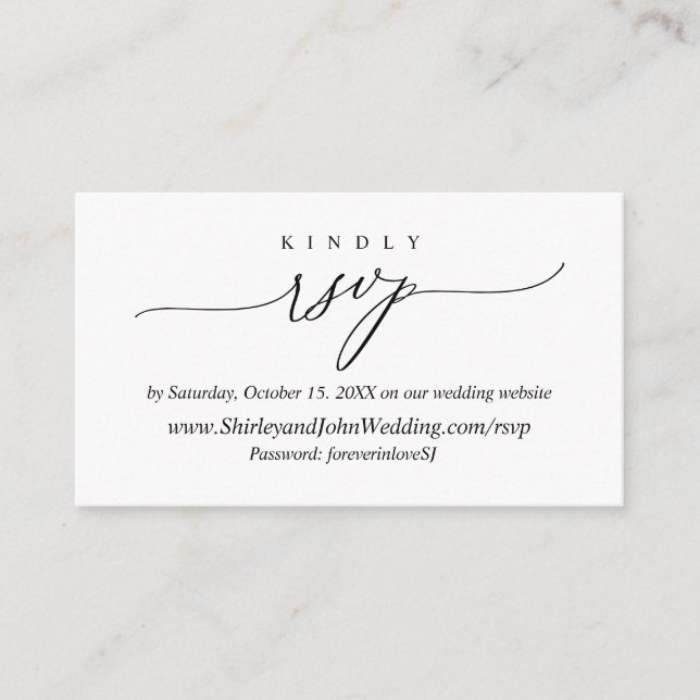Modern Simple Black Calligraphy, Online-UAWG Begleitkarte (Vorderseite)
