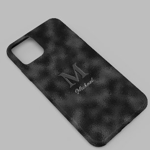 Modern Simple Black Minimalistisch Textured Monogr Case-Mate iPhone 14 Hülle