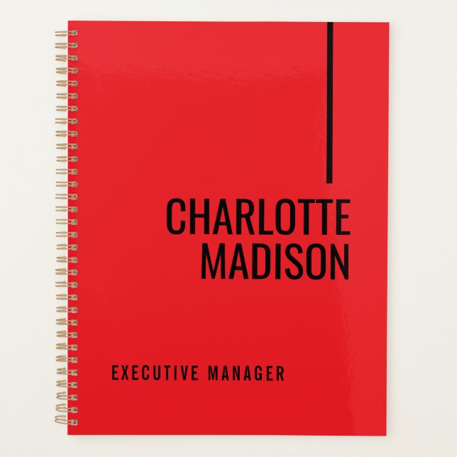 Modern Simple Black Red Minimalist Bold Text Name (Devant)