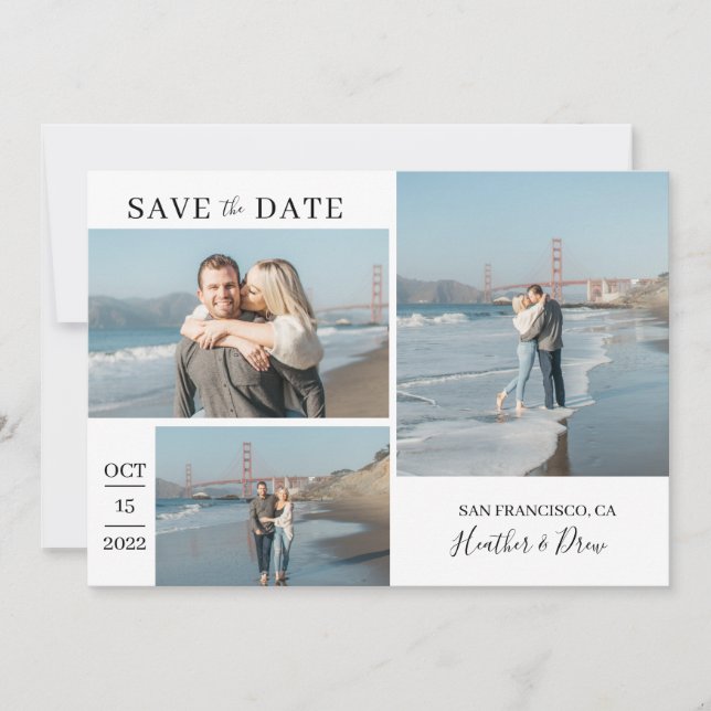 Modern Simple Black Wedding Elegant Save The Date (Vorderseite)