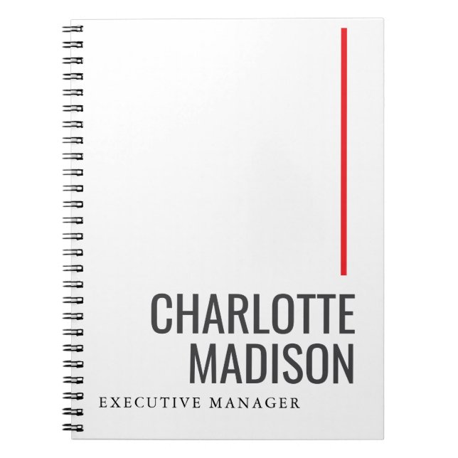 Modern Simple Black White Trendy Minimalist Plain  Notizblock (Vorderseite)