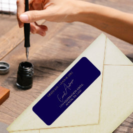 Modern Simple Blue Abschluss Rücksendeadresse