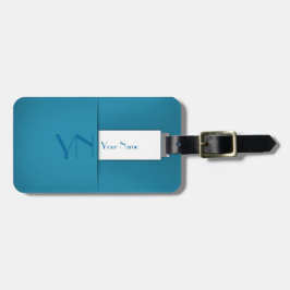 Modern Simple Blue Monogram Name Gepäckanhänger