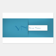 Modern Simple Blue Monogram Name