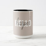 Modern Simple Brown Hallo und Sie nennen Zweifarbige Tasse<br><div class="desc">Modern Simple Brown Hallo und Sie nennen</div>