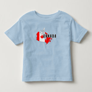 Modern Simple Canadian Canada Script Map Flag Kleinkind T-shirt